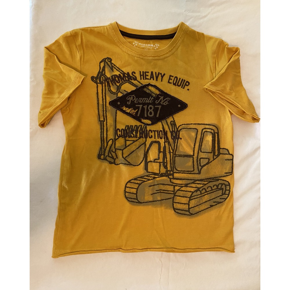 Boys Yellow Sonoma Construction T-Shirt size 7